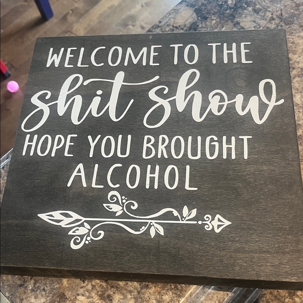 Black and White Decorative Sign